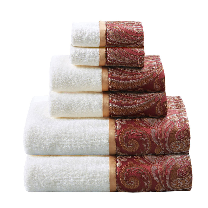 Ensemble de 6 serviettes en jacquard, Bourgogne