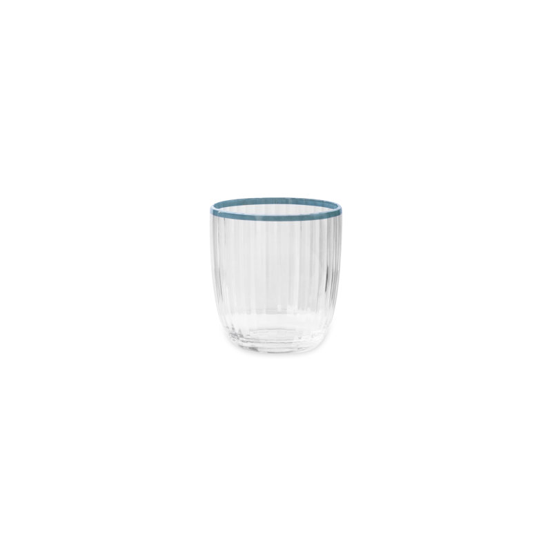 Clear and Blue Acrylic 12 oz. Drinking Glass Set of 4