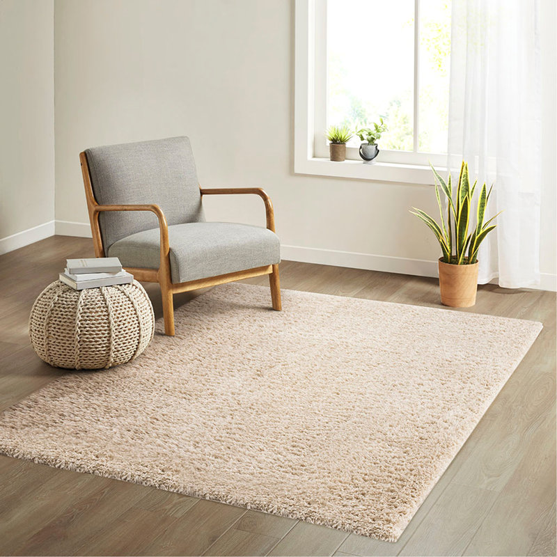 Tapis à poils longs en polyester super doux, Rectangle 3 pi 11 po x 5 pi 11 po