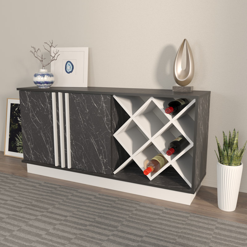 Ivonn 148cm W Sideboard, White/Black