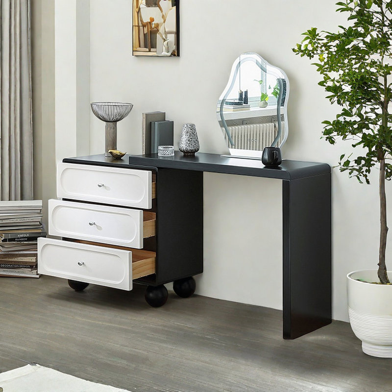 Meuble-lavabo moderne et ajustable noir et blanc