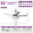 52" Atos 5 - Blade Cystal Ceiling Fan with Remote Control and Light Kit Included