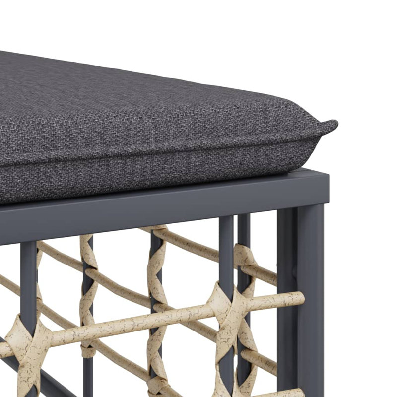 Repose-pieds d'extérieur avec coussin, Gris foncé