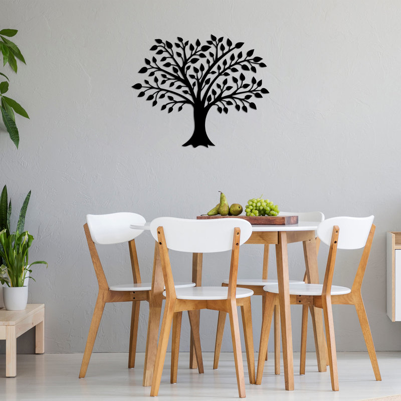Elegant Black Metal Wall Accessory, 27.6 x 22.4 inches | 100% Metal Construction, Thickness: 0.06 inches | Lightweight at 0.9 lbs, Easy Wall Mount Design | Perfect for Home Décor, Living Room & Office Style