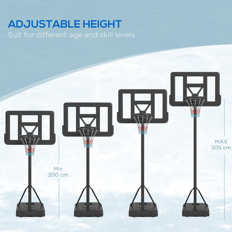 Freeport Park Adjustable Height Portable Full-Size Basketball Hoop