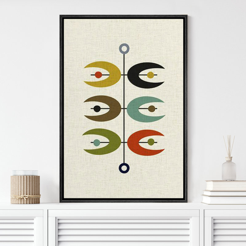 Décoration géométrique colorée abstraite de style Mid-Century Mid-Century pour salon, chambre à coucher X16