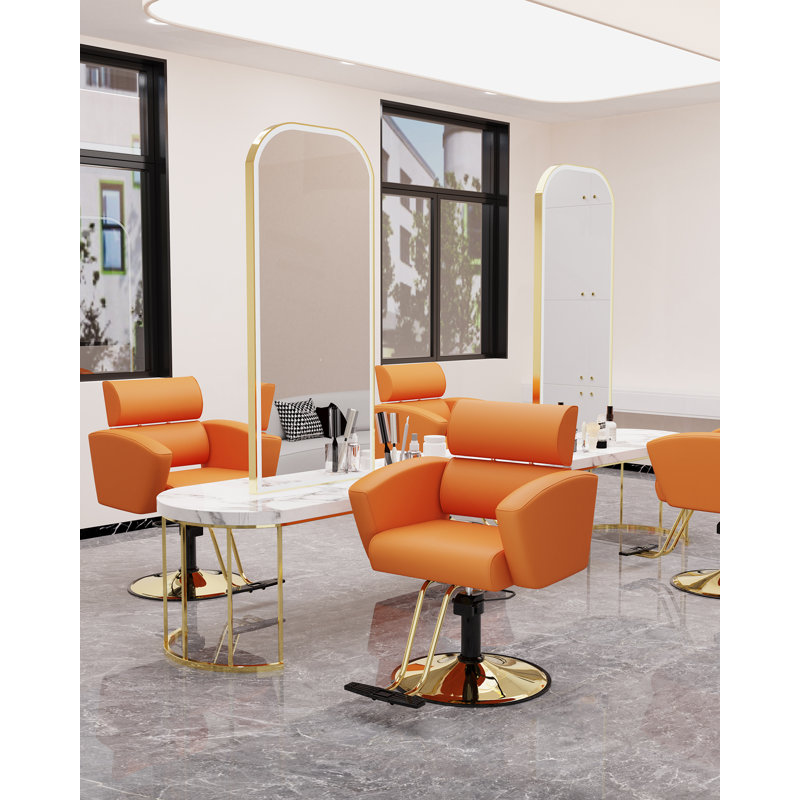 Fauteuil de massage en simili cuir Farin, Orange