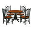 L'ensemble 5 pièces de table et chaises de cuisine comprend une table de salle à manger ronde avec piédestal et 4 chaises, noir et cerise-1493372621-1512032690