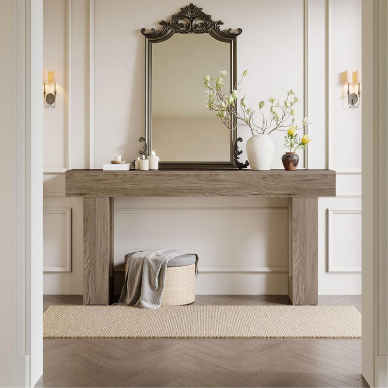 Console 63 pouces Farmhouse Console, Gris