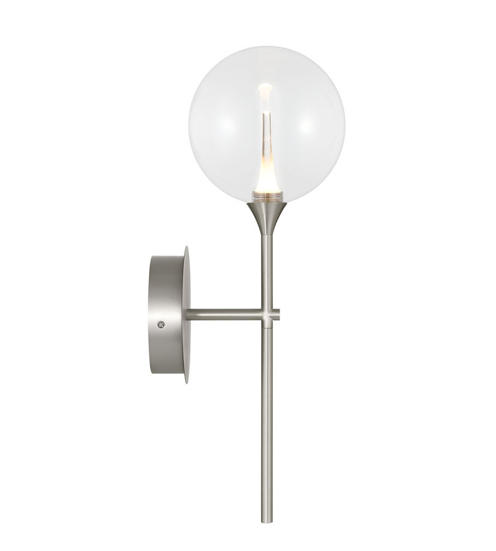 Iissa, applique murale, 19 po,, Clair, Nickel satiné