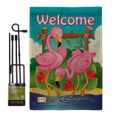 Tessier Double Sided 18.5'' H x 13'' W Burlap Flag Set