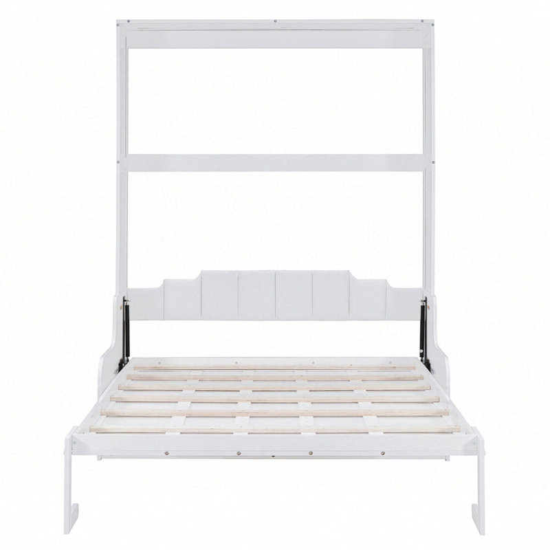 Soloma Queen Murphy Bed with Sofa Cushion, White