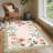 Scalloped Rug Machine Washable Floral Living Room Rugs Non Slip Bedroom Carpet for Nursery Dining Room Dorm Office-60734418-60734430