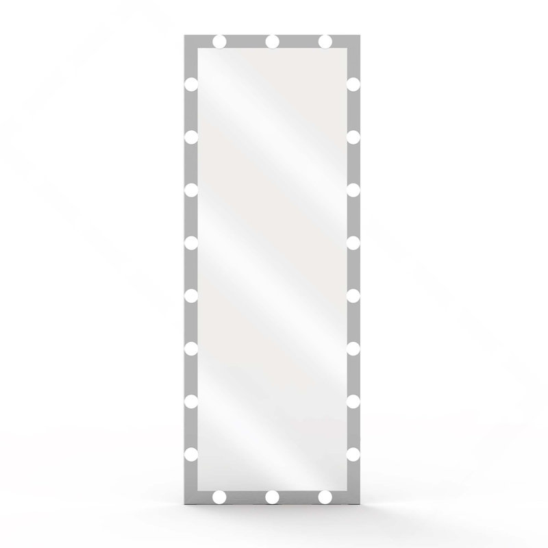 Hollywood Full Length Mirror With 3 Color Modes Touch Control Lighted For Dressing Room, Bedroom, Hotel, Silver, 63" x 24"