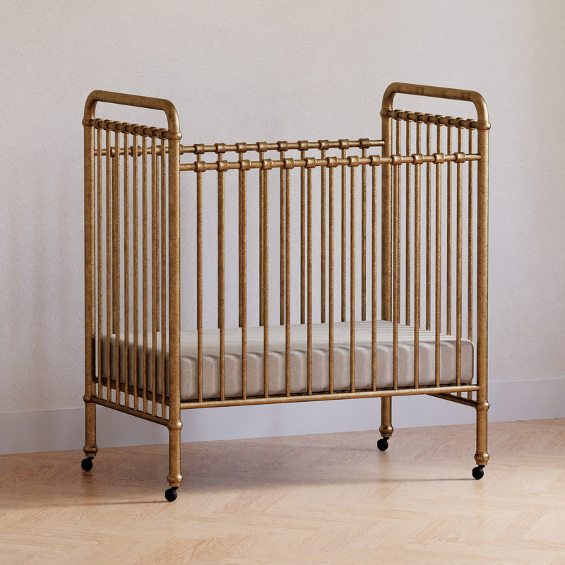 Abigail 3-In-1 Convertible Mini Crib, Vintage Gold