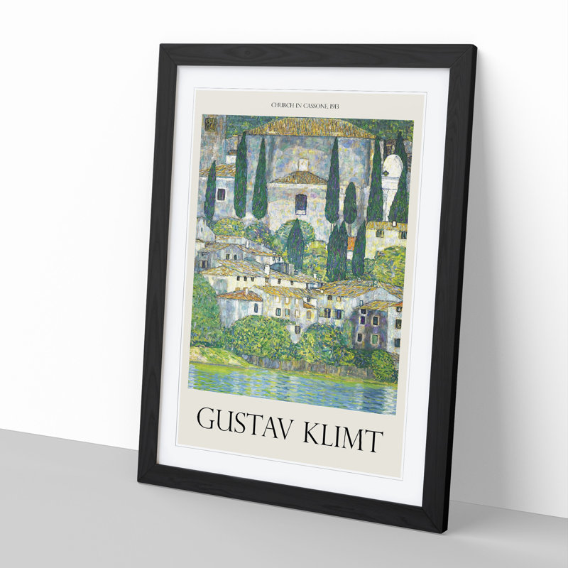 Church in Cassone by Gustav Klimt - Picture Frame Art Prints, 65cm H x 48cm W x 2cm D, Black