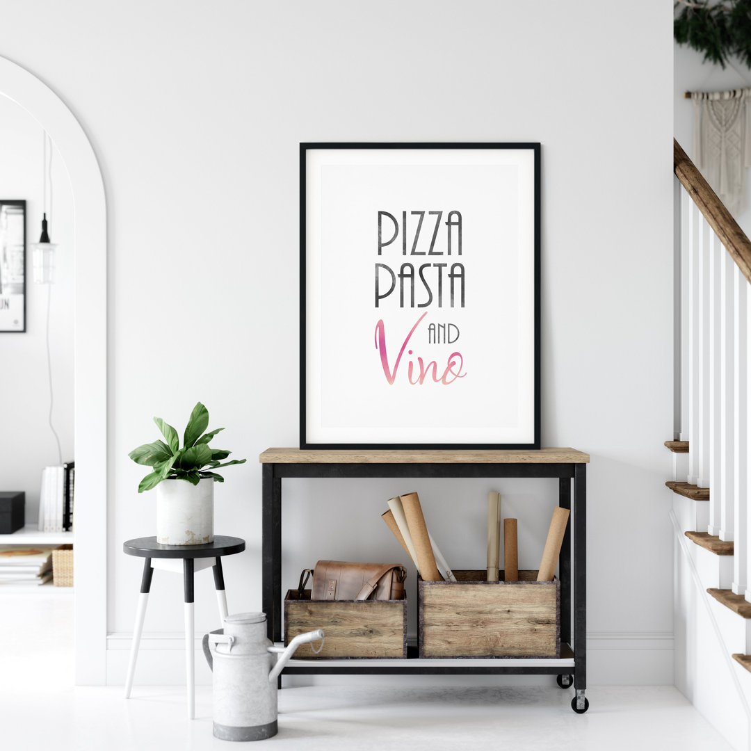 Wall Art Pizza Pasta And Vino, Kitchen - No Frame Print