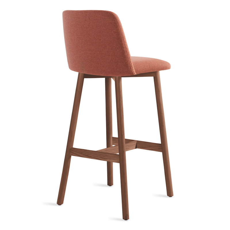 Chip Stool, Bar Stool (31" Seat Height), Toohey Tomato Plainweave, Walnut