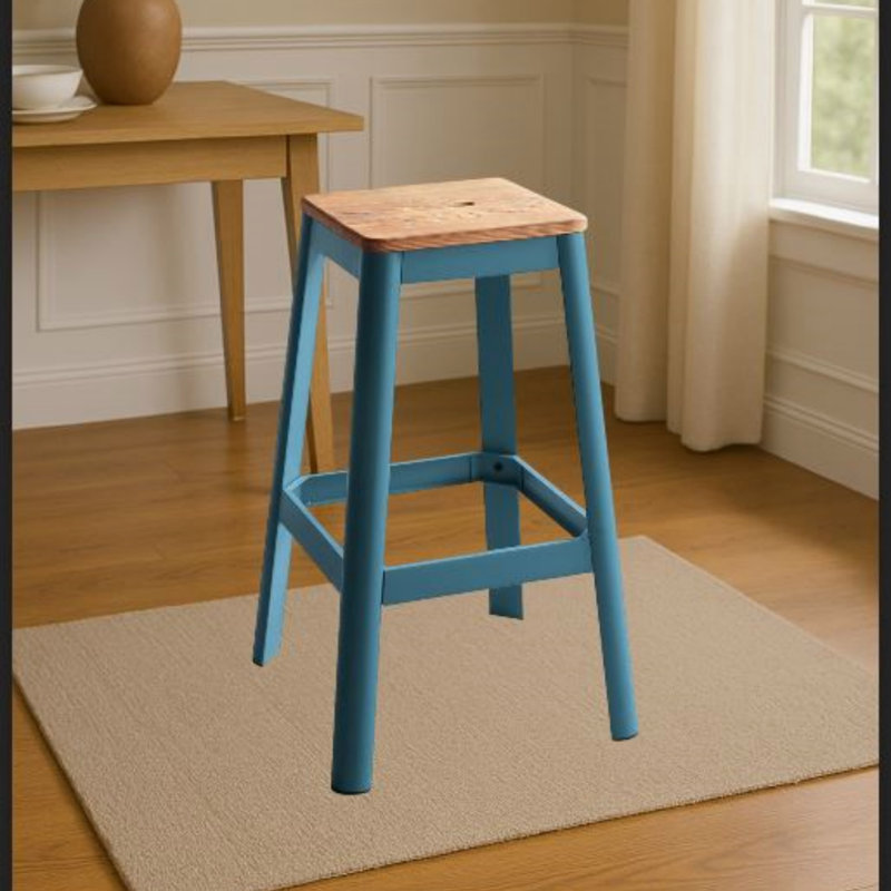 Tabouret de bar décontracté à finition sarcelle 1pc