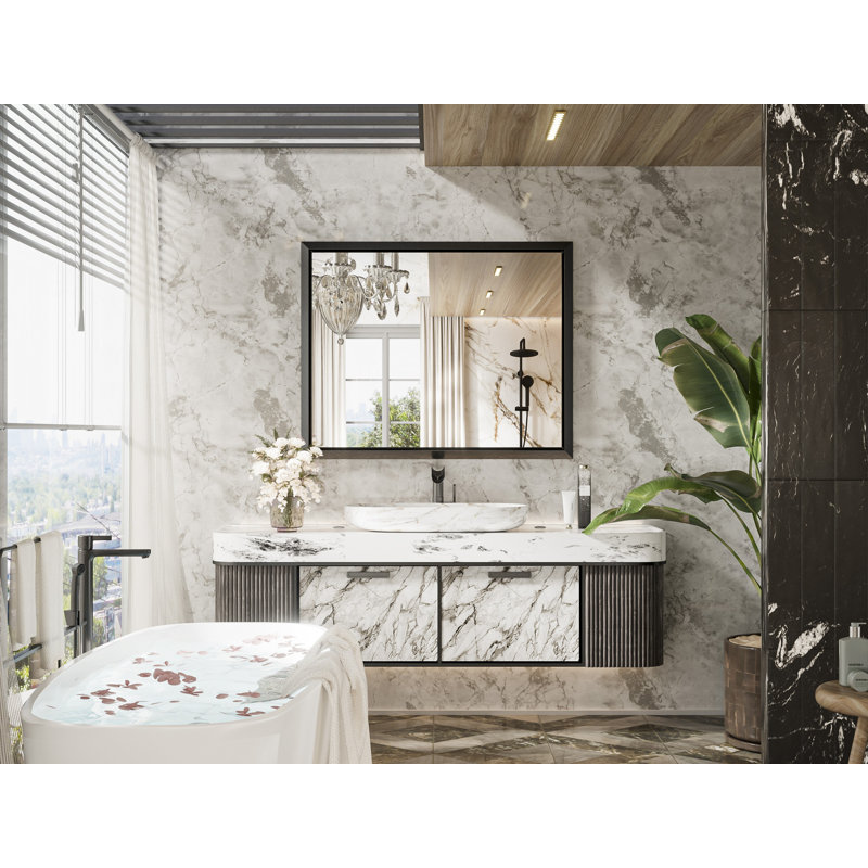 Miroir mural Sweeny, Noir, 32 po x 40 po