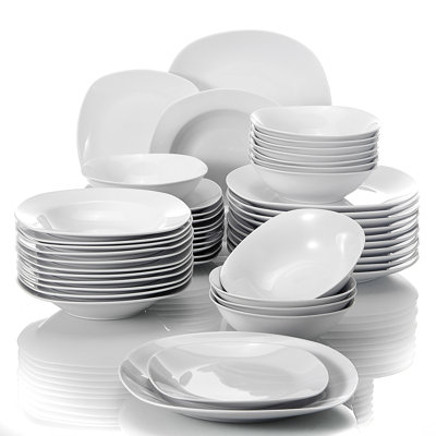 Jayda 48 Piece Porcelain China Dinnerware Set - Service for 12