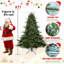 Arbre de Noël pleine forme de 8 pi avec 2673 pointes - aiguilles mixtes en PE / PVC, base large pour les grands espaces, structure à charnières pour une installation facile, support en métal pour un soutien solide *-1108950425