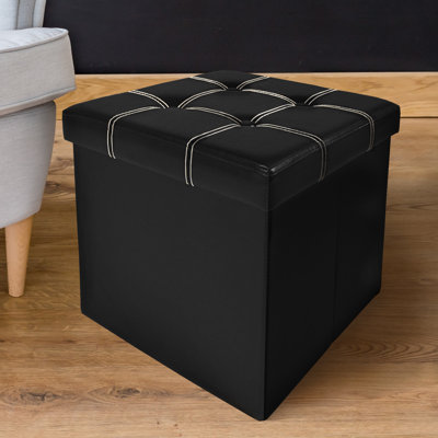 Faux Leather Ottoman