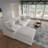 Slipcovered Upholstered Modular Sofa With Ottoman-110374987-110374990