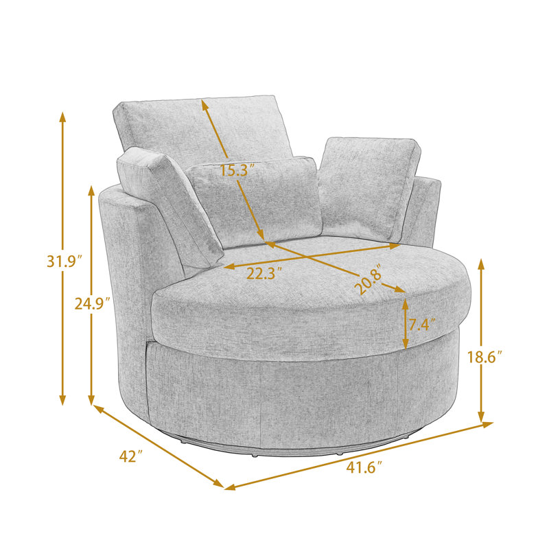 Fauteuil rembourré pivotant avec coussin (ensemble de 2), Mélange de polyester noir