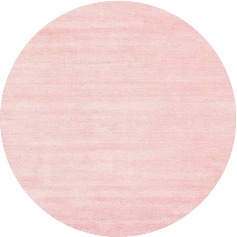 Tapis de zone rose contemporaine, Rond 8 pi