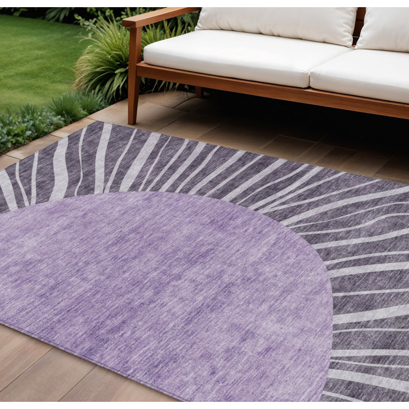 10' X 14' Purple Eggplant And Lavender Abstract Washable Indoor Outdoor Area Rug, Rectangle 10' X 14'