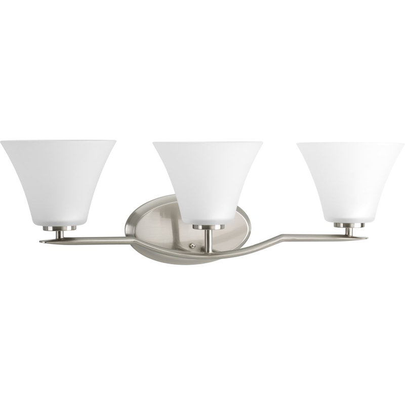 Éclairage pour salle de bain 3 lumières Karla, Nickel brossé