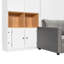 Grand lit escamotable avec grand canapé, tablettes et armoires de rangement, lit mural moderne à faible encombrement avec deux lumières - noir et rose-1318636382