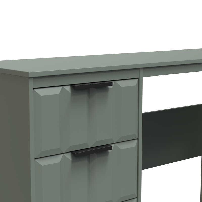 Besian 3 Drawer Desk  (Ready Assembled), Reed Green