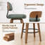 Tabourets de comptoir pivotants rembourrés en cuir de polyuréthane de style Mid-Century avec dossier courbé en bois-984185777-984185781