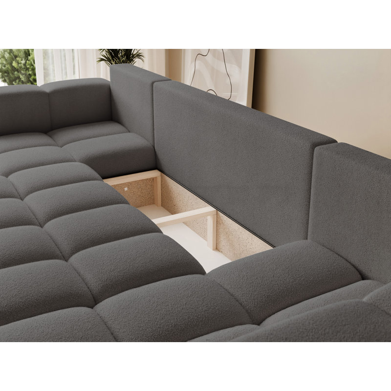6 Seater Sofa Bed, Dark Grey
