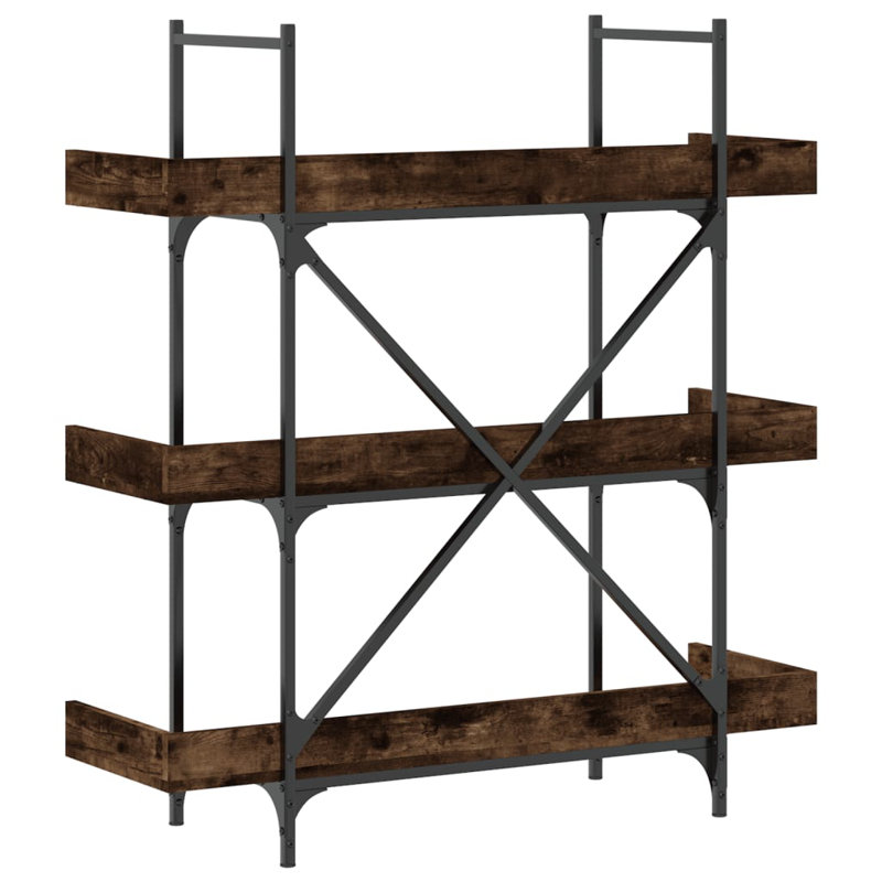 Yasiel Bookcase, (3 Shelves) 42.70” H x 39.40” W x 13”D, Smoked Oak