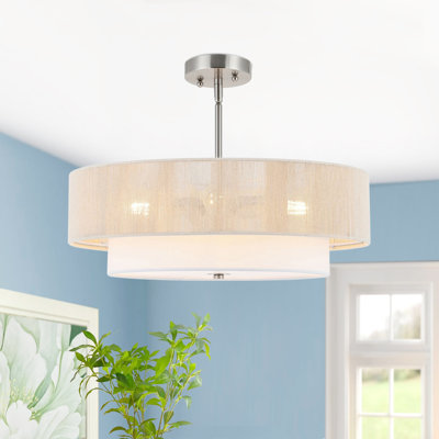 Lustre cylindrique semi-encastré à 4 lumières Reenat