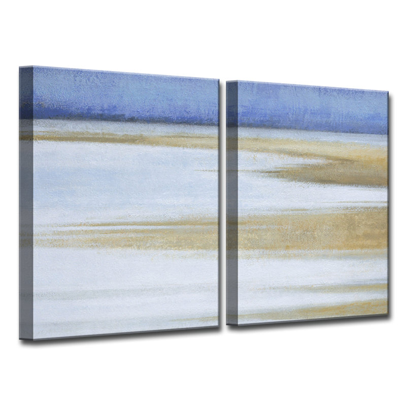«Coast at Dawn» par Norman Wyatt Jr., ensemble de 2 reproductions d'art sur toiles tendues, H 20 po x l 32 po x P 1,5 po