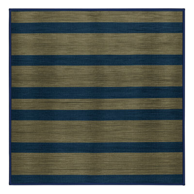 Tapis bleu à rayures horizontales lavable à la machine
