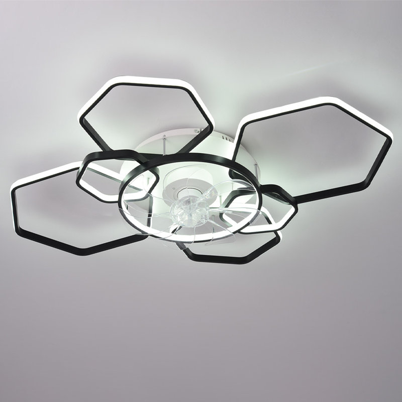Briyon Ceiling Fan with LED Lights, White/Black