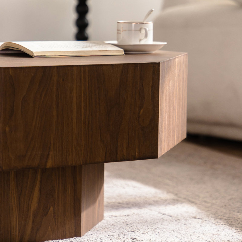 Table basse de bureau de 76,2 cm (30,01 pouces), rangement ouvert, bords lisses, coins en noyer brun - Finition soignée, construction robuste, montage rapide