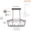 Luminaire suspendu pour îlot de cuisine 4 lumières, lustre de salle à manger de ferme sur table, structure géométrique à cage ouverte avec finition bronze huilé et base d'ampoule E12