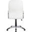 Chaise de bureau blanche rembourrée avec fonction pivotante, base et dossier ergonomique, assise confortable