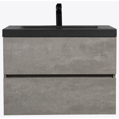 Meuble-lavabo flottant 30 po avec lavabo, rangement mural moderne pour salle de bain