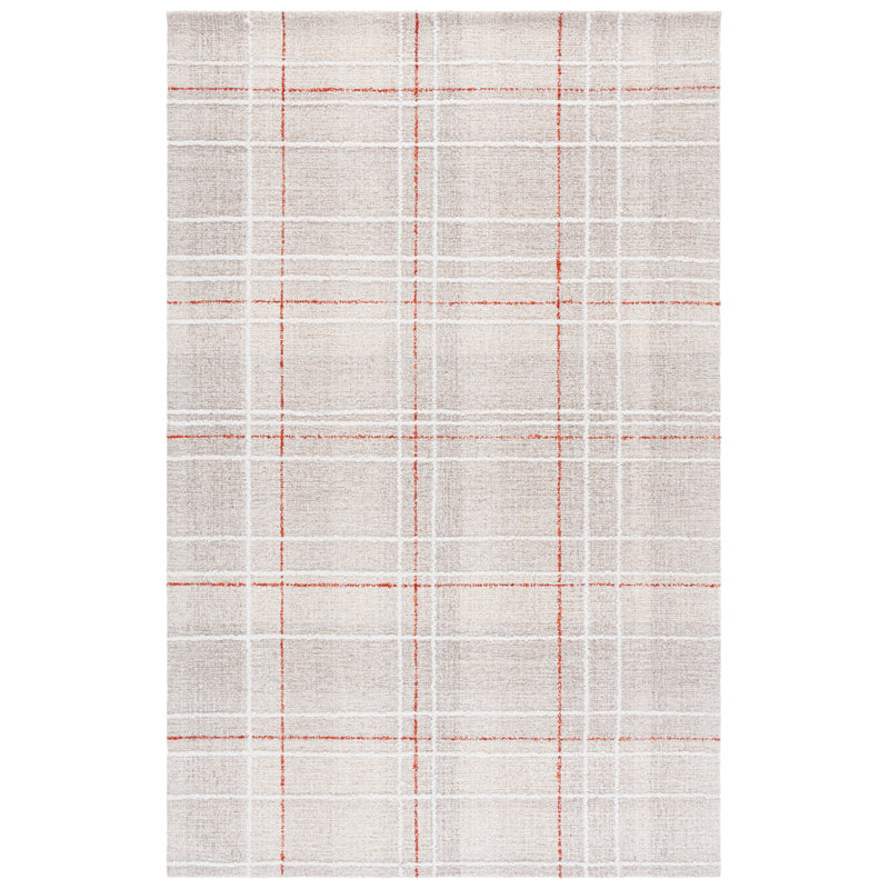 Genre 503 Hand Tufted 80% Wool; 20% Cotton Plaid Rug, Rectangle 8' x 10'