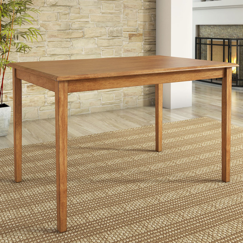 Table de salle à manger en bois massif Alexa-Mae, Chêne, H 30 po x l 32 po x L 48 po