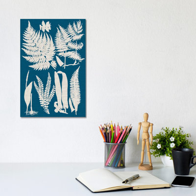 Linen & Blue Ferns I 1 Piece Wall Art on Canvas