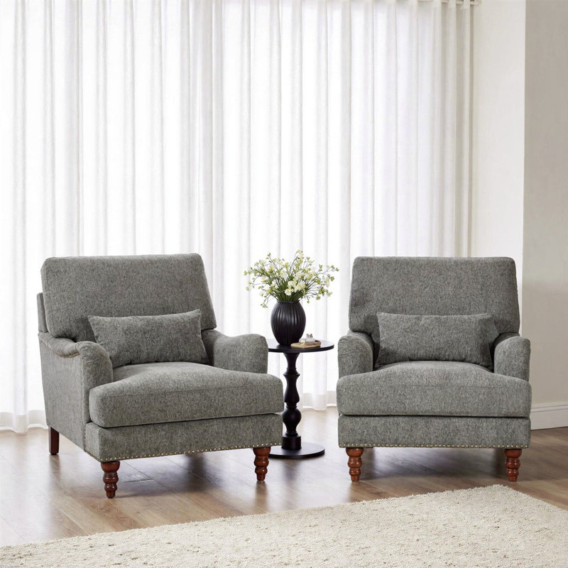 Fauteuil rembourré, Chenille brun clair