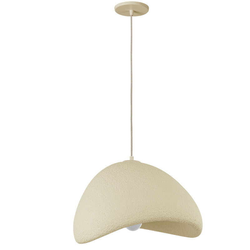 Pilar 1 Light Pendant, 11" H x 19.75" W x 15.75" D, Matte Beige